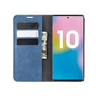 For Galaxy Note10+   Retro-skin Business Magnetic Suction Leather Case with Holder & Card Slots & Wallet(Dark Blue) - 10