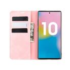 For Galaxy Note10+   Retro-skin Business Magnetic Suction Leather Case with Holder & Card Slots & Wallet(Pink) - 10