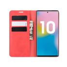 For Galaxy Note10+   Retro-skin Business Magnetic Suction Leather Case with Holder & Card Slots & Wallet(Red) - 10