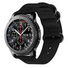 For Samsung Galaxy Watch Active 2 20mm / Gear S3 Nylon Three-ring Watch Band(Black) - 1