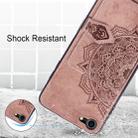 For iPhone SE 2022 / SE 2020 / 8 / 7  Mandala Embossed Magnetic Cloth PU + TPU + PC Case with Holder & Card Slots & Wallet & Photo Frame & Strap(Black) - 6