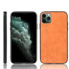 For iPhone 11 Pro Shockproof Sewing Cow Pattern Skin PC + PU + TPU Case(Orange) - 1
