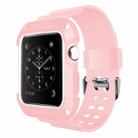 For Apple Watch 3 / 2 / 1 Generation 42mm All-In-One Silicone Strap(Pink + White) - 1
