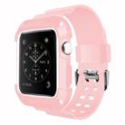 For Apple Watch 3 / 2 / 1 Generation 38mm All-In-One Silicone Strap(Pink + White) - 1