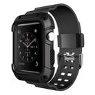 For Apple Watch 3 / 2 / 1 Generation 38mm All-In-One Silicone Strap(Black) - 1