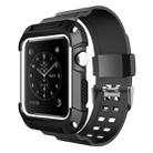 For Apple Watch 3 / 2 / 1 Generation 38mm All-In-One Silicone Strap(Black + White) - 1