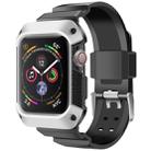 For Apple Watch 5 / 4 Generations 40mm Universal Integrated Electroplating Strap(Silver + Black) - 1