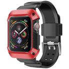 For Apple Watch 5 / 4 Generations 44mm Universal Integrated Electroplating Strap(Red + Black) - 1