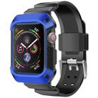 For Apple Watch 5 / 4 Generations 44mm Universal Integrated Electroplating Strap(Blue + Black) - 1