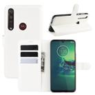 For Motorola Moto G8 Plus Litchi Texture Horizontal Flip Protective Case with Holder & Card Slots & Wallet(White) - 1