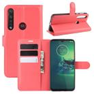 For Motorola Moto G8 Plus Litchi Texture Horizontal Flip Protective Case with Holder & Card Slots & Wallet(Red) - 1