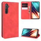 For Oppo K5 / Realme XT / Realme X2 Retro-skin Business Magnetic Suction Leather Case with Holder & Card Slots & Wallet(Red) - 1