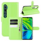 For Xiaomi Mi Note 10 / Note 10 Pro / CC9 Pro Litchi Texture Horizontal Flip Protective Case with Holder & Card Slots & Wallet(Green) - 1