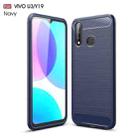 For Vivo U3 / Y19 Brushed Texture Carbon Fiber TPU Case(Navy Blue) - 1