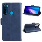 For Xiaomi Redmi Note 8T Double Buckle Crazy Horse Business Mobile Phone Holster with Card Wallet Bracket Function(Blue) - 1