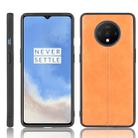 For OnePlus 7T Shockproof Sewing Cow Pattern Skin PC + PU + TPU Case(Orange) - 1