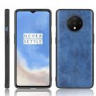 For OnePlus 7T Shockproof Sewing Cow Pattern Skin PC + PU + TPU Case(Blue) - 1