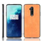 For OnePlus 7T Pro Shockproof Sewing Cow Pattern Skin PC + PU + TPU Case(Orange) - 1