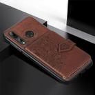 For Huawei Enjoy 9S Mandala Embossed Magnetic Cloth PU + TPU + PC Case with Holder & Card Slots & Wallet & Photo Frame & Strap(Brown) - 10
