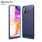 For Galaxy A51 Brushed Texture Carbon Fiber TPU Case(Navy Blue) - 1