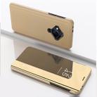 For VIVO V17 Plated Mirror Horizontal Flip Cover with Stand Mobile Phone Holster(Gold) - 1