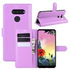 For LG K50S Litchi Texture Horizontal Flip Protective Case with Holder & Card Slots & Wallet(Purple) - 1