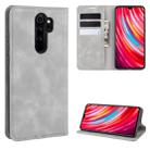 For Xiaomi Redmi Note 8 Pro Retro-skin Business Magnetic Suction Leather Case with Holder & Card Slots & Wallet(Grey) - 1