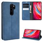 For Xiaomi Redmi Note 8 Pro Retro-skin Business Magnetic Suction Leather Case with Holder & Card Slots & Wallet(Dark Blue) - 1
