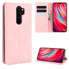 For Xiaomi Redmi Note 8 Pro Retro-skin Business Magnetic Suction Leather Case with Holder & Card Slots & Wallet(Pink) - 1