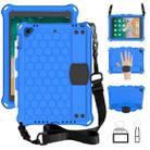 For iPad Air / Air 2 / Pro 9.7 / iPad 9.7 (2017) /  iPad 9.7 (2018) Honeycomb Design EVA + PC Four Corner Shockproof Protective Case with Straps(Blue+Black) - 1