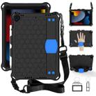 For iPad 10.2 Honeycomb Design EVA + PC Four Corner Shockproof Protective Case with Straps (Black Blue) - 1