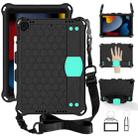 For iPad 10.2 Honeycomb Design EVA + PC Four Corner Shockproof Protective Case with Straps (Mint Green) - 1