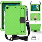 For    iPad Pro 10.5 Honeycomb Design EVA + PC Four Corner Anti Falling Flat Protective Shell With Straps(Green+Black) - 1