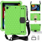 For iPad  Air 2019 10.5 Honeycomb Design EVA + PC Four Corner Anti Falling Flat Protective Shell With Straps(Green+Black) - 1