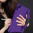 For iPad  Air 2019 10.5 Honeycomb Design EVA + PC Four Corner Anti Falling Flat Protective Shell With Straps(Purple+Black) - 2
