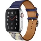 For Apple Watch 3 / 2 / 1 Generation 42mm Universal Silk Screen Psingle-ring Watch Band(Blue) - 1