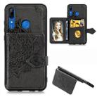 For Huawei P Smart Z Mandala Embossed Magnetic Cloth PU + TPU + PC Case with Holder & Card Slots & Wallet & Photo Frame & Strap(Black) - 1