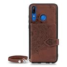 For Huawei P Smart Z Mandala Embossed Magnetic Cloth PU + TPU + PC Case with Holder & Card Slots & Wallet & Photo Frame & Strap(Brown) - 7