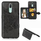 For OPPO F11 Pro    Mandala Embossed Magnetic Cloth PU + TPU + PC Case with Holder & Card Slots & Wallet & Photo Frame & Strap(Black) - 1