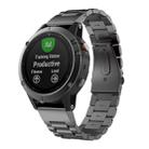 For Garmin Fenix 5s 20mm Tri-Bead Stainless Steel Steel Watch Band(Black) - 1