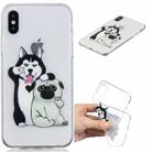 For iPhone X / XS 3D Pattern Transparent TPU Case(Self-portrait Dog) - 1