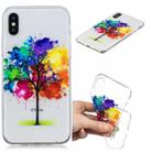 For iPhone XR 3D Pattern Transparent TPU Case(Painting Tree) - 1