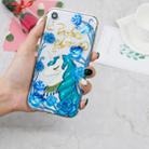 For iPhone XR 3D Pattern Transparent TPU Case(Blueflower Unicorn) - 6