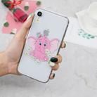 For iPhone XR 3D Pattern Transparent TPU Case(Pink Weevil) - 6