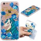 For iPhone 6 Plus 3D Pattern Transparent TPU Case(Blueflower Unicorn) - 1