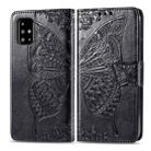 For Galaxy A51    Butterfly Love Flowers Embossing Horizontal Flip Leather Case with Holder & Card Slots & Wallet & Lanyard(Black) - 1