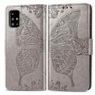 For Galaxy A51    Butterfly Love Flowers Embossing Horizontal Flip Leather Case with Holder & Card Slots & Wallet & Lanyard(Gray) - 1