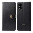 For Galaxy A51 Retro Solid Color Leather Buckle Mobile Phone Protection Leather Case with Photo Frame & Card Slot & Wallet & Bracket Function(Black) - 1