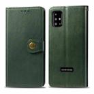 For Galaxy A51 Retro Solid Color Leather Buckle Mobile Phone Protection Leather Case with Photo Frame & Card Slot & Wallet & Bracket Function(Green) - 1