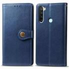 For Xiaomi Redmi Note 8T Retro Solid Color Leather Buckle Mobile Phone Protection Leather Case with Photo Frame & Card Slot & Wallet & Bracket Function(Blue) - 1